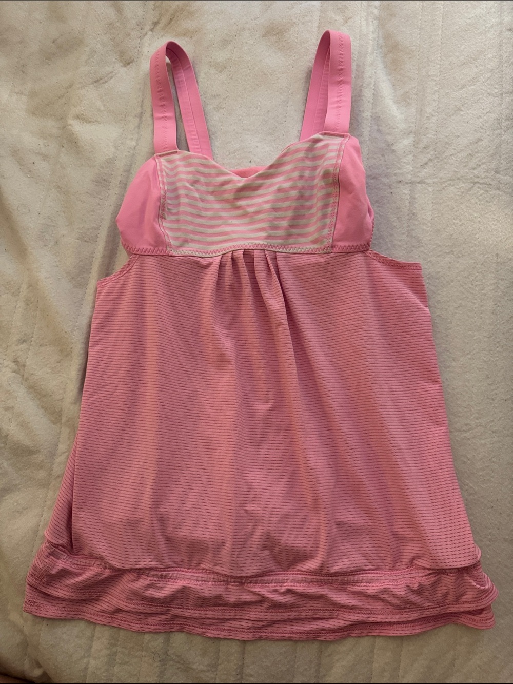 Pink Lululemon back on track featuring built in bra